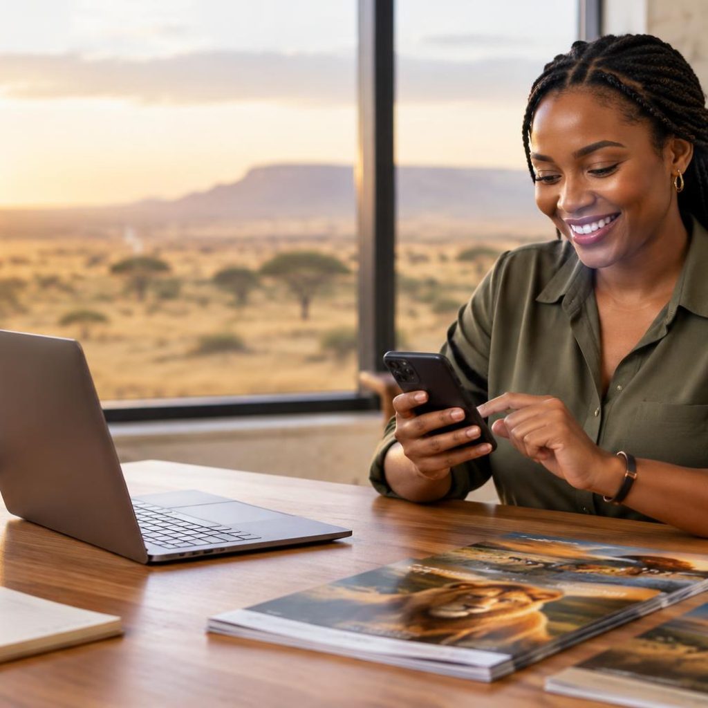 Knap Tours consultant helping a traveller choose a tour over WhatsApp